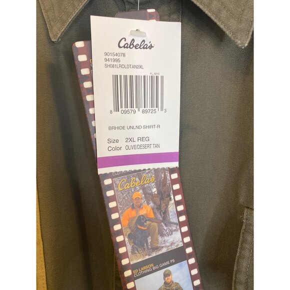 Cabela's Men's Boar Hide Unlined Field Shirt Size 2XL NWT - Picture 3 of 5